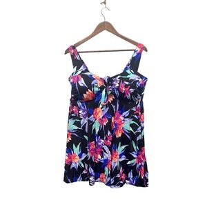 Women's Swimdress Plus Size 20 Swimwear One Piece Swimsuit Built‎ In Bra Floral